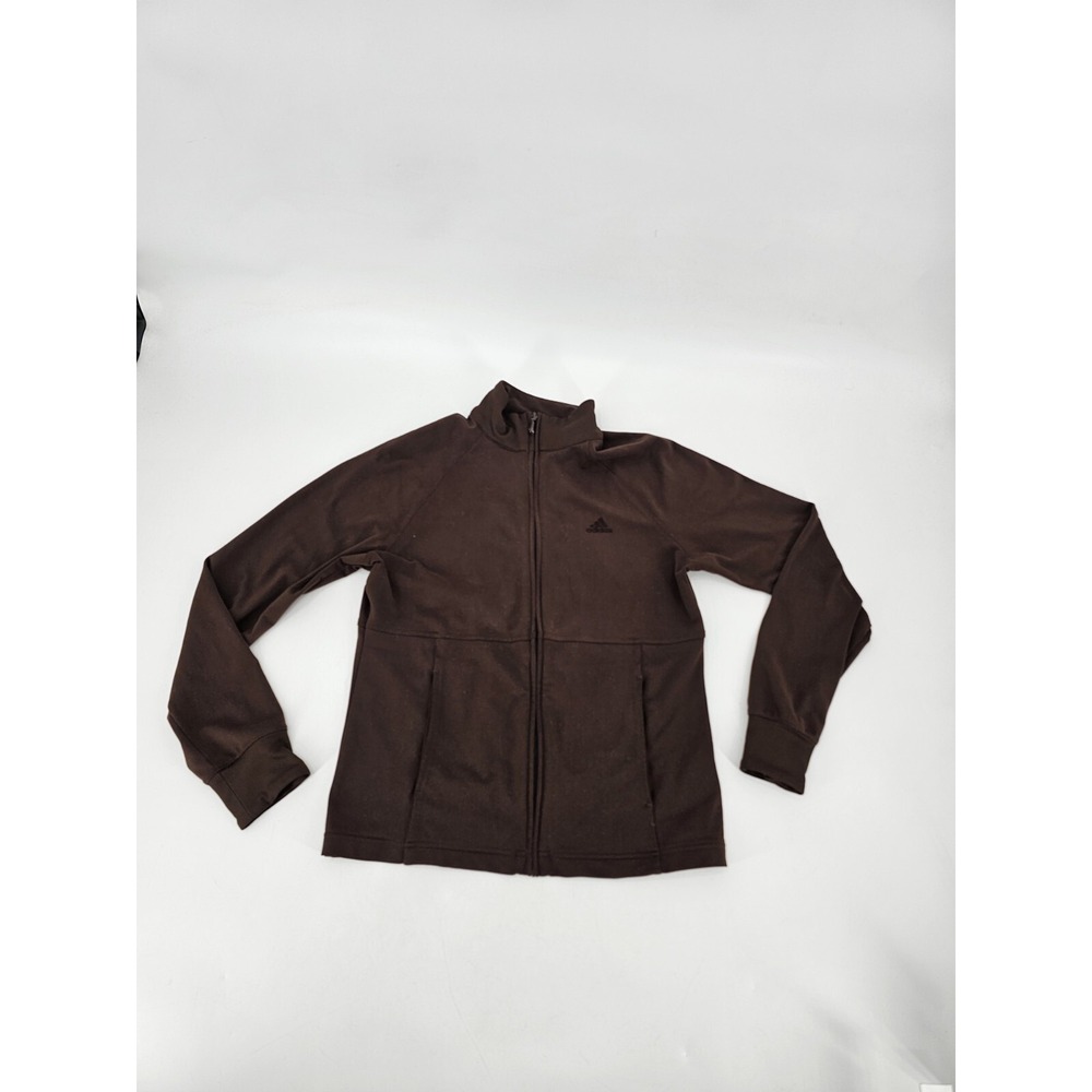 Adidas Full Zip Jacket Womens Medium Espresso Brown Clima Lite